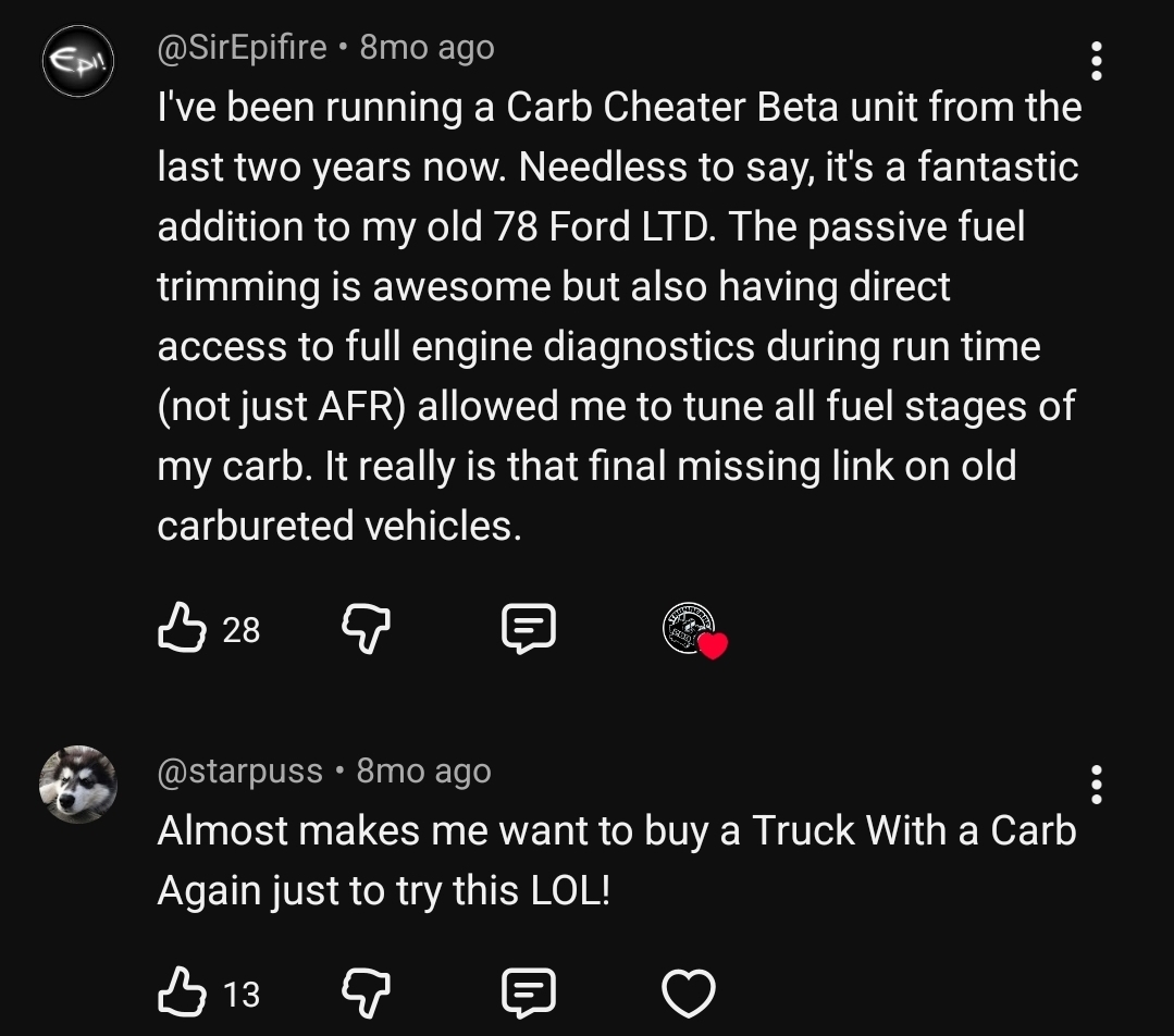 Final missing link on carbureted vehicles